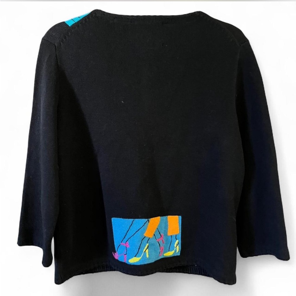 Michael Simon Vintage 90s Cardigan Embroidered Embellishments Heels Shoes M - Picture 2 of 10